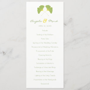 Ginkgo Tree Leaves Wedding Program Programme