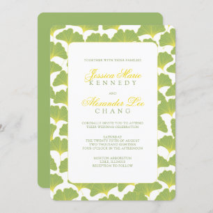 Ginkgo Tree Spring Green Wedding Invitation
