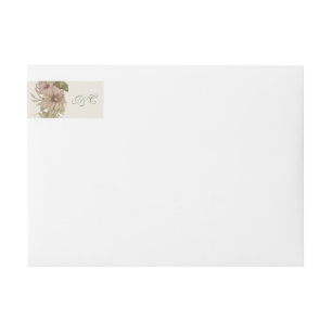 Ginkgo Watercolor Floral Wedding Return Address Wrap Around Label