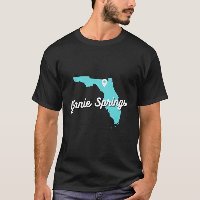 Ginnie Springs Florida Map Memory Natural Spring T-Shirt (Front)