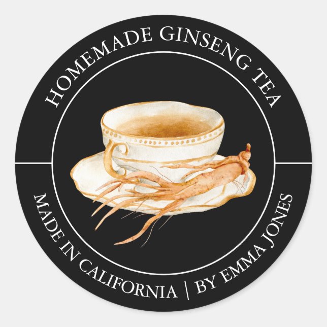 Ginseng Tea Modern label (Front)