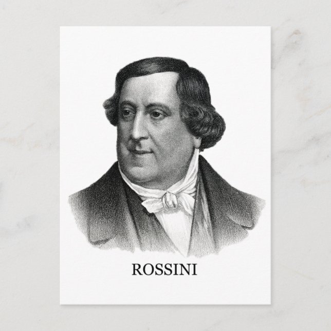 Gioachino Rossini, black Postcard (Front)