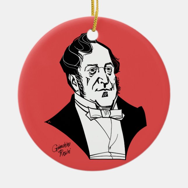 Gioachino Rossini Ceramic Tree Decoration (Front)