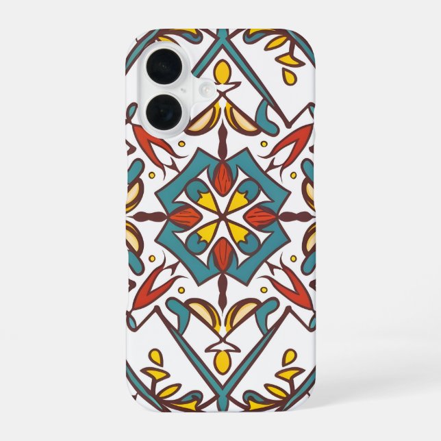 giometric mosaic, Mandala Pattern iPhone 16 Case (Back)