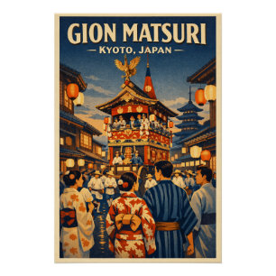 Gion Matsuri festival in Kyoto, Japan travel Poster