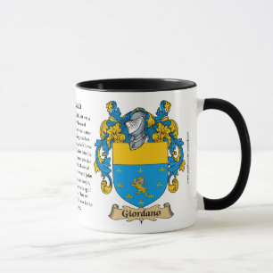 Giordano Family Coat of Arms Mug