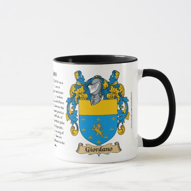 Giordano Family Coat of Arms Mug (Right)