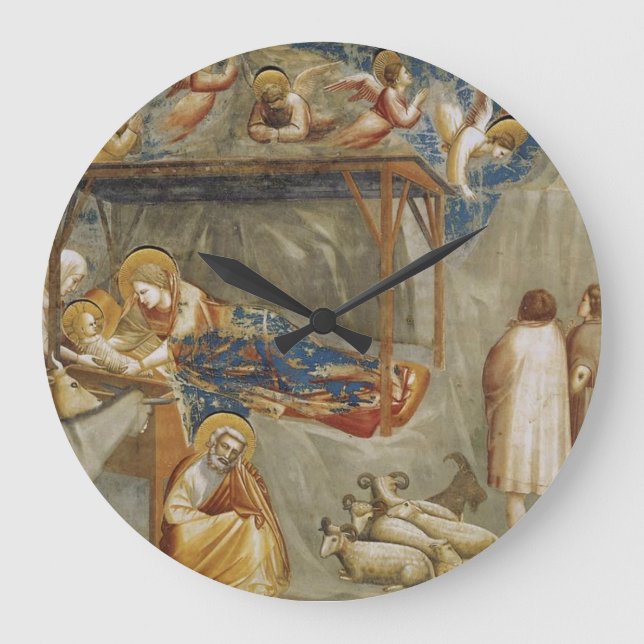 Giotto di Bondone The Nativity Fine Art Collection Large Clock (Front)