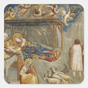 Giotto di Bondone The Nativity Fine Art Collection Square Sticker