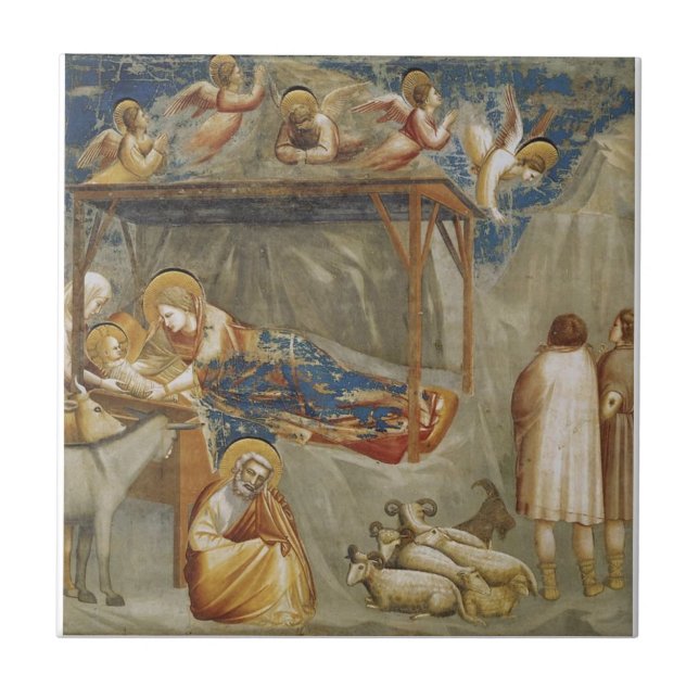 Giotto di Bondone The Nativity Fine Art Collection Tile (Front)