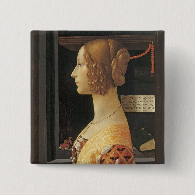 Giovanna degli Albizzi Tornabouni 15 Cm Square Badge (Front)