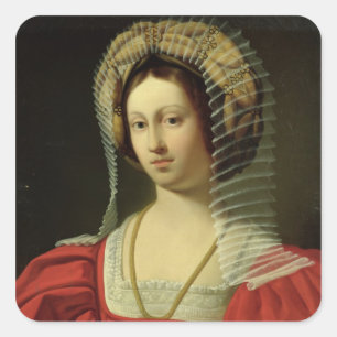 Giovanna I  Queen of Naples, 1842 Square Sticker