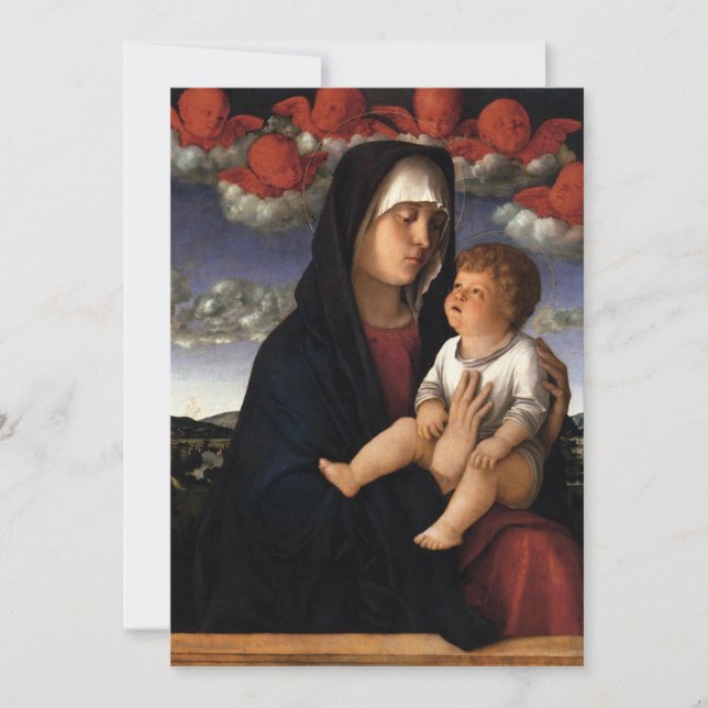 Giovanni Bellini - Madonna of the Red Cherubims Invitation (Front)