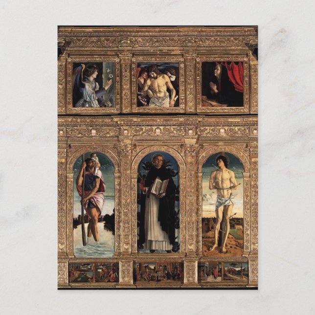 Giovanni Bellini-Polyptych of San Vincenzo Ferreri Postcard (Front)