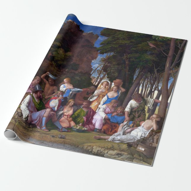 Giovanni Bellini Titian Feast of the Gods Wrapping Paper (Unrolled)