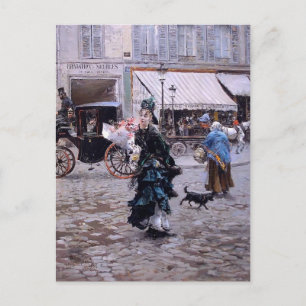 Giovanni Boldini- Crossing the Street Postcard