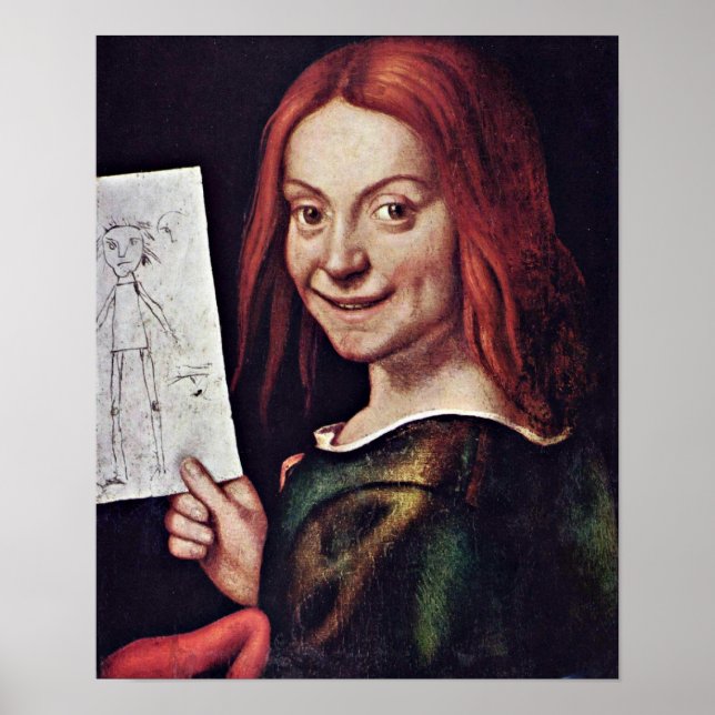 Giovanni Francesco Caroto - boy with a drawing Poster (Front)