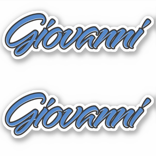 Giovanni Name blue sticker Sticker Stickerset (Front)