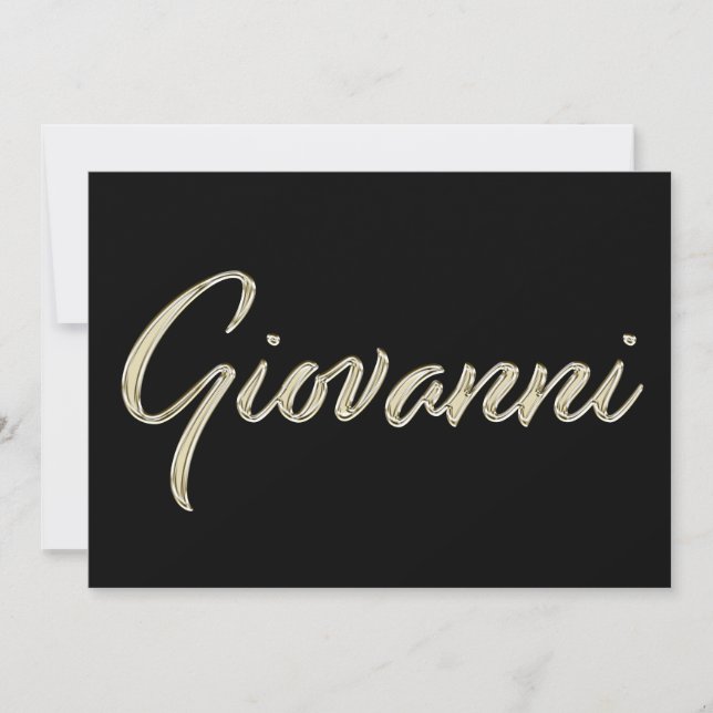 Giovanni Name white gold Handwriting Card (Front)