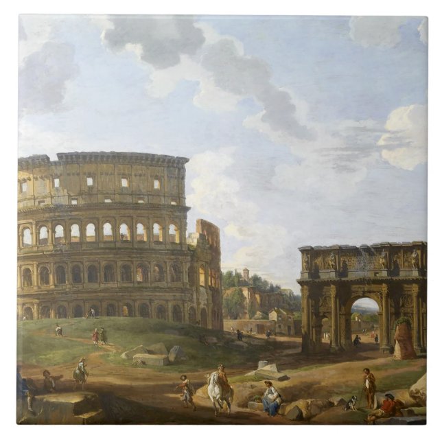 Giovanni Paolo Panini View of the Colosseum Tile (Front)