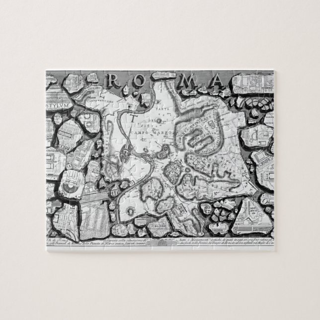 Giovanni Piranesi-Map of ancient Rome&Forma Urbis Jigsaw Puzzle (Horizontal)