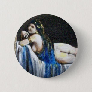 GIPSY BLUE 6 CM ROUND BADGE