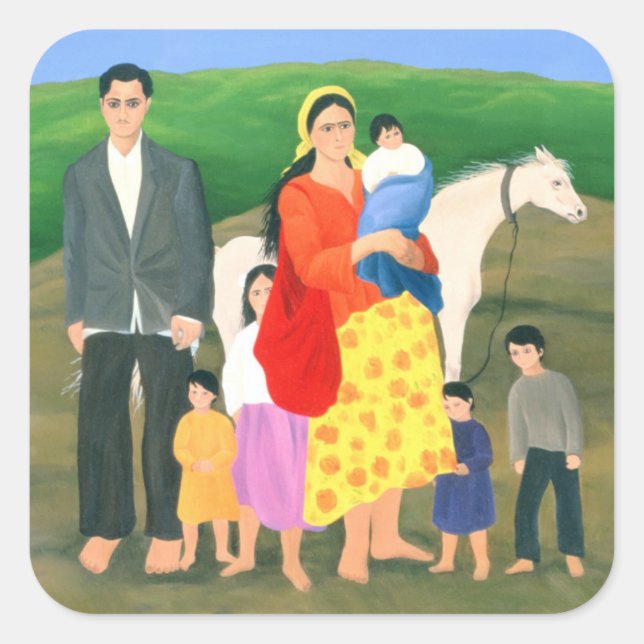Gipsy Family 1986 Square Sticker (Front)
