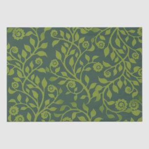 Gipsy Swirls Elegant Floral Pattern Sage And Green Tissue Paper