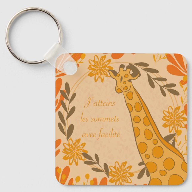 girafe,totem animal,chakra,affirmation positive key ring (Front)