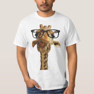 giraff in glasses funny t-shirt design gift idea