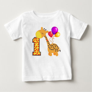 Giraffe 1st Birthday Baby T-Shirt