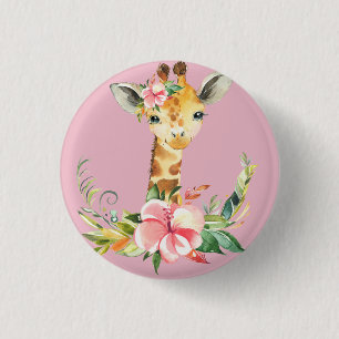 Giraffe 3 Cm Round Badge