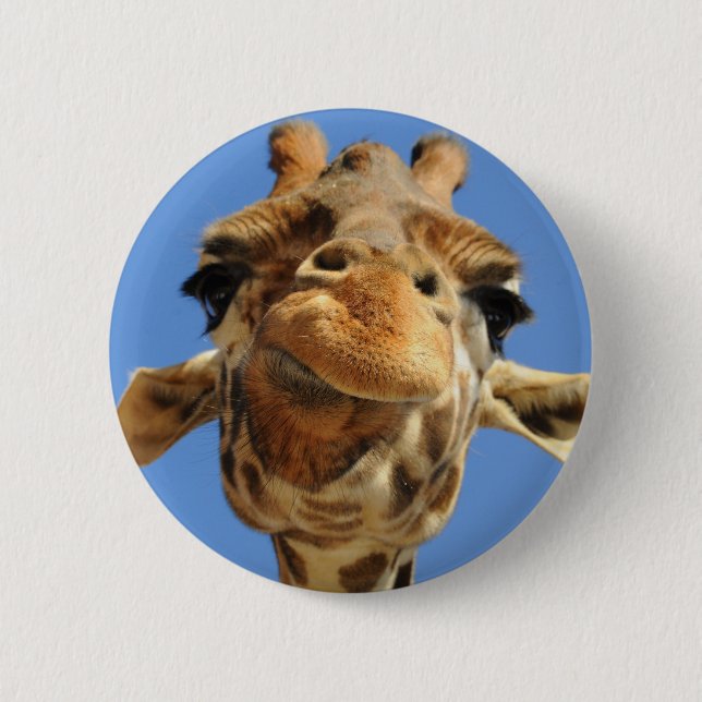 Giraffe 6 Cm Round Badge (Front)