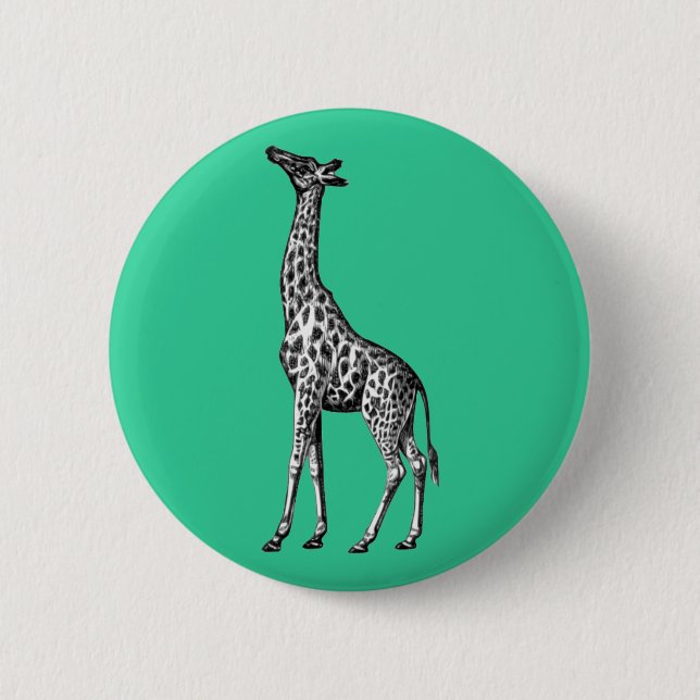Giraffe 6 Cm Round Badge (Front)