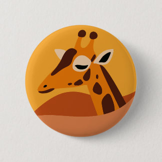 Giraffe 6 Cm Round Badge