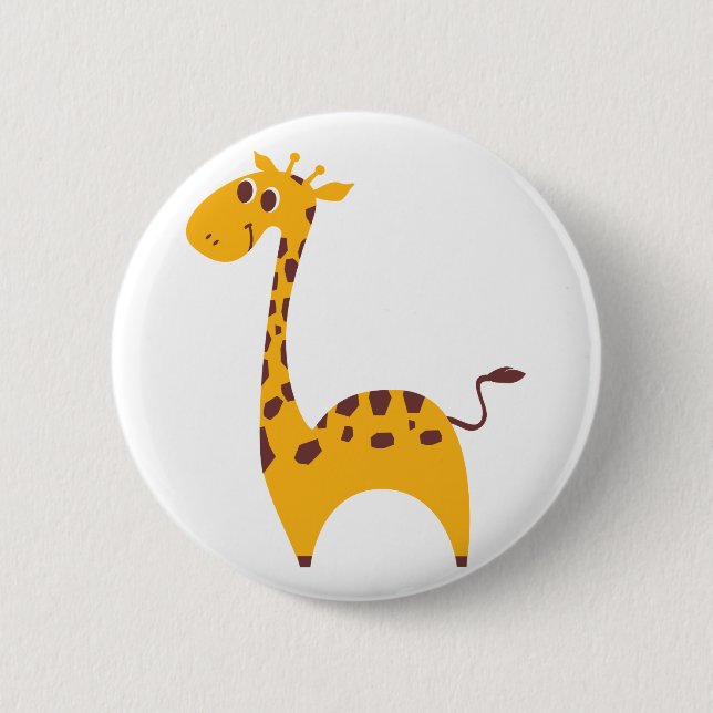 Giraffe 6 Cm Round Badge (Front)