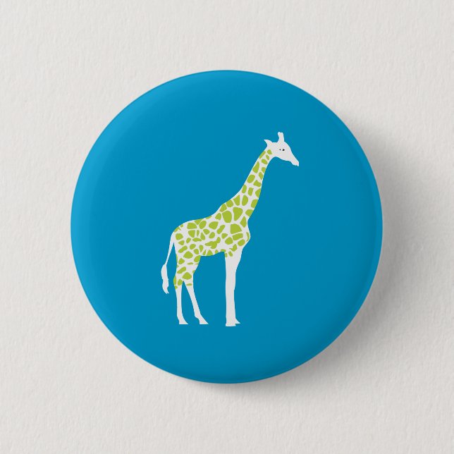 giraffe 6 cm round badge (Front)