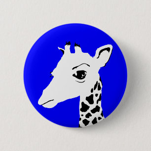 giraffe 6 cm round badge