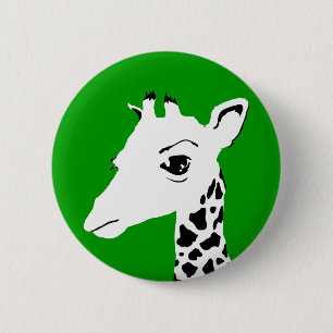 giraffe 6 cm round badge