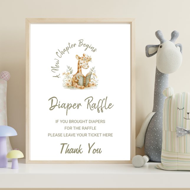 Giraffe A New Chapter Begins  Diaper Raffle Sign (Creator Uploaded)