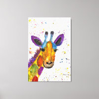 Giraffe Abstract Animals Wild Cute Art Rainbow