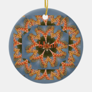 Giraffe Abstract Art Print Ceramic Tree Decoration