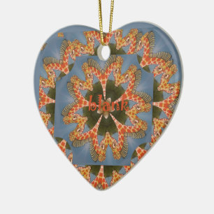 Giraffe Abstract Art Print Ceramic Tree Decoration