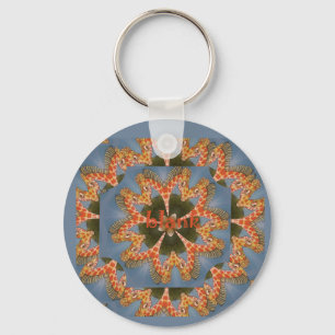 Giraffe Abstract Art Print Key Ring