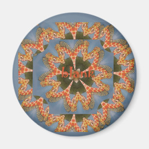 Giraffe Abstract Art Print Magnet