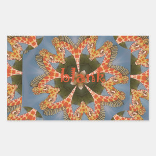 Giraffe Abstract Art Print Rectangular Sticker