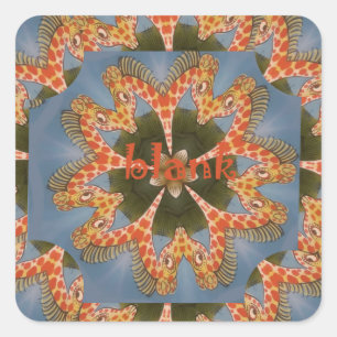 Giraffe Abstract Art Print Square Sticker