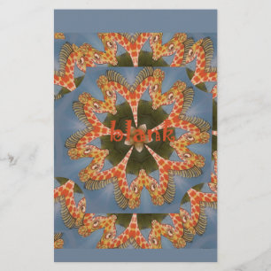 Giraffe Abstract Art Print Stationery