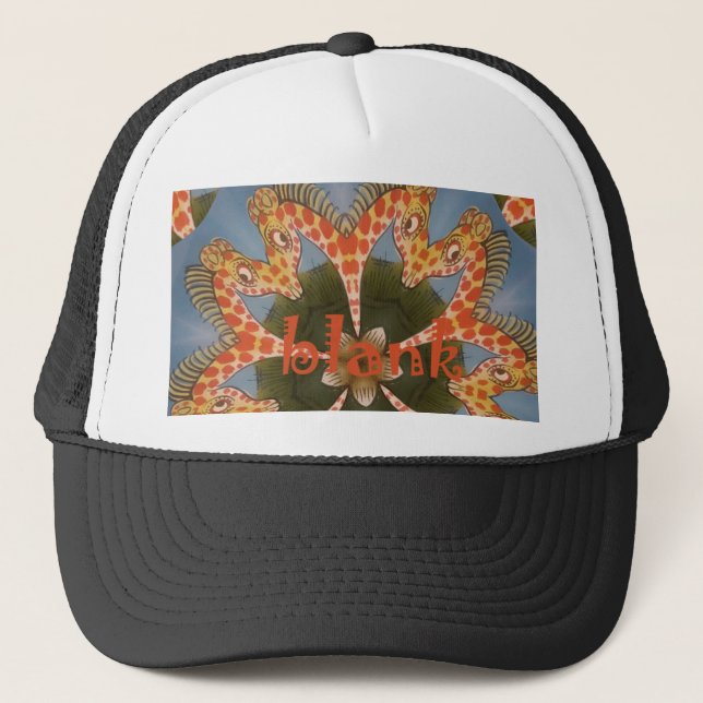 Giraffe Abstract Art Print Trucker Hat (Front)