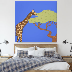 Giraffe, acacia canvas print